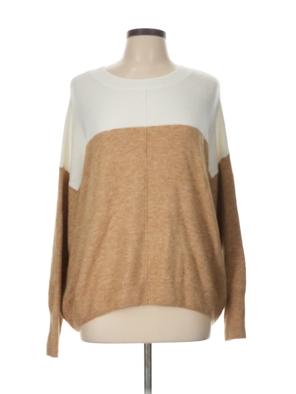 VINCE CAMUTO Crewneck Sweater Camel Cream Large